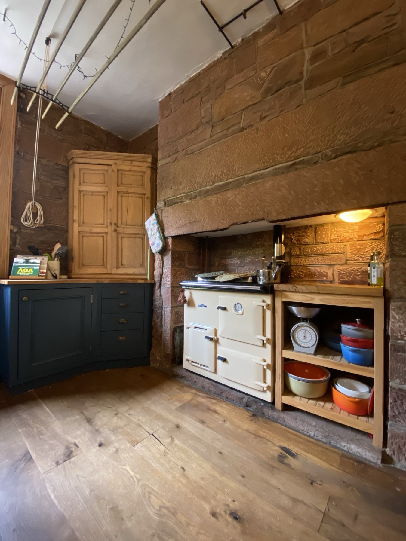 Period pieces kept — original stone and timber